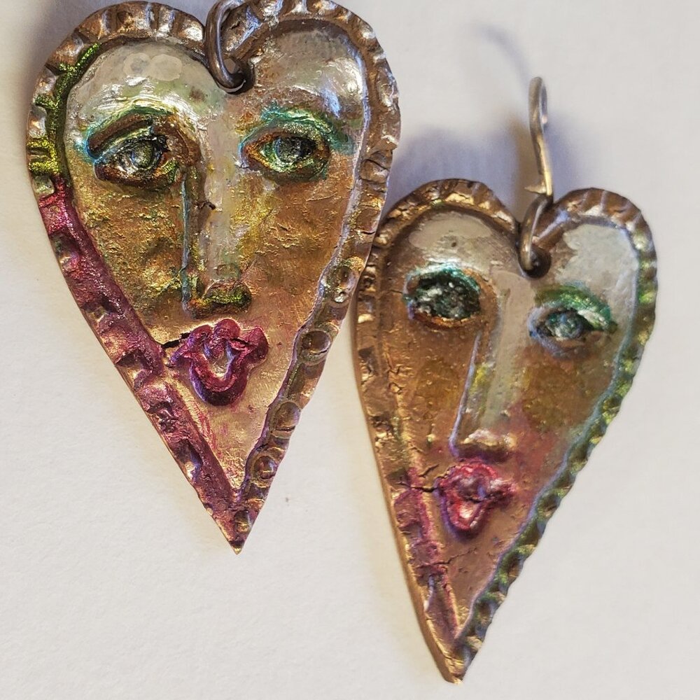 Handmade Bronze "Picasso's Muse' Earrings